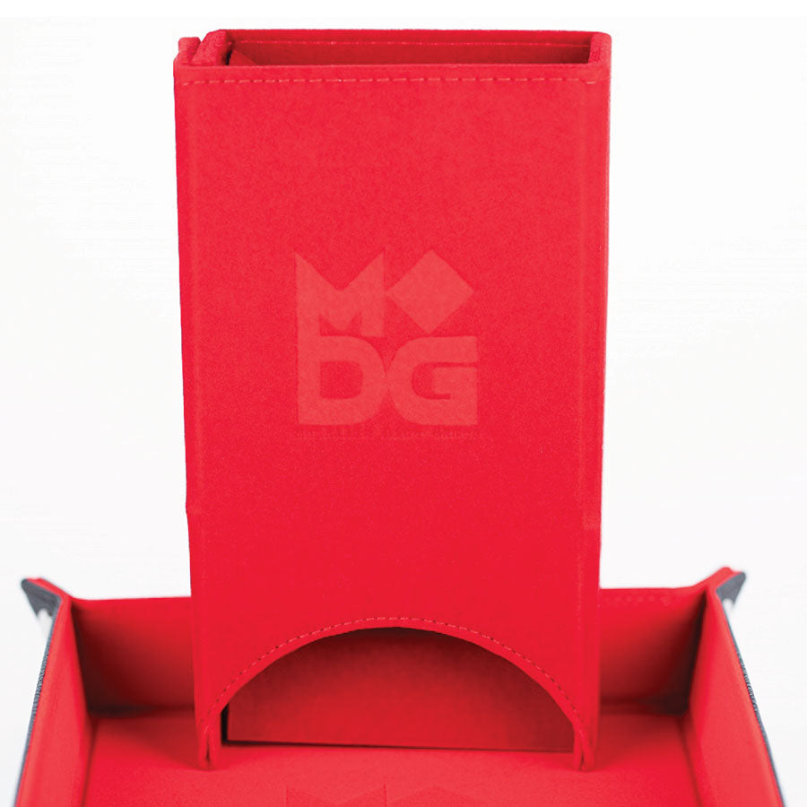 Metallic Dice Games Fold Up Velvet Dice Tower: Red