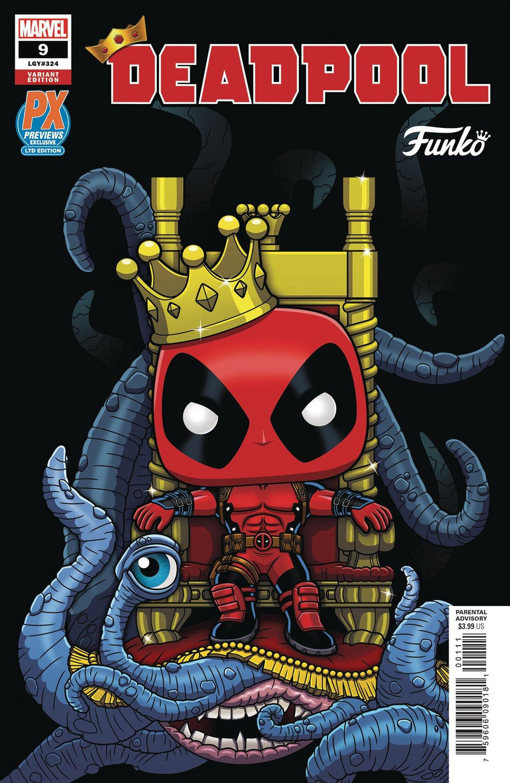 Funko POP Marvel Heroes - King Deadpool On Throne