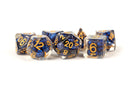 Metallic Dice Games: Dice 16mm Polyhedral 7ct Set Pearl Royal Blue w/ Gold