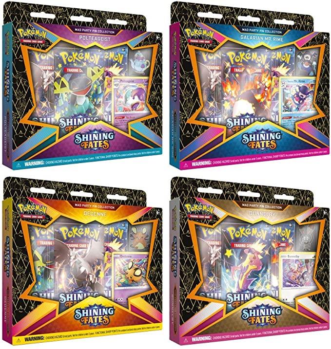 Pokemon Shining Fates Mad Party Pin Collection