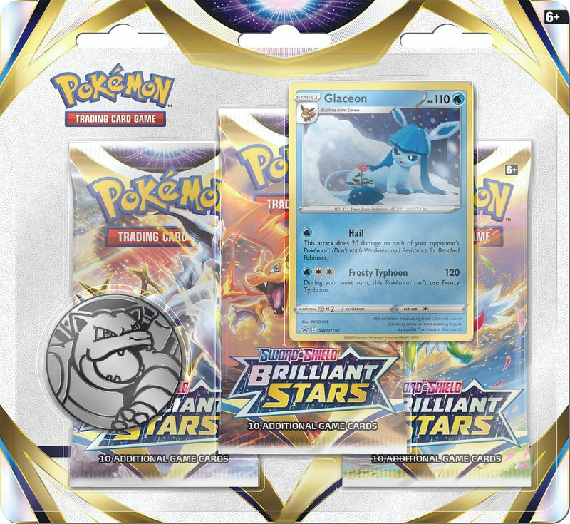 Pokemon TCG: Sword and Shield Brilliant Stars 3-Pack Blister