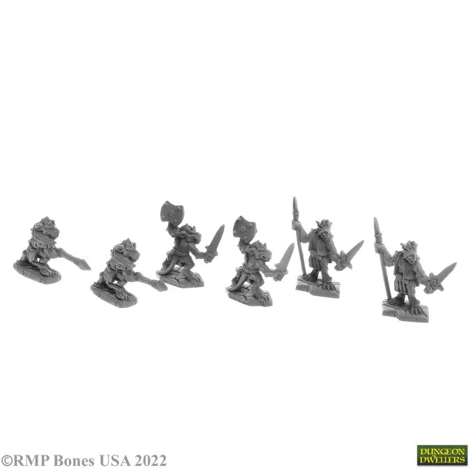 Reaper Minis Dungeon Dwellers Bones - Bloodscale Kobolds (6)