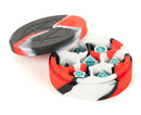 Metallic Dice Games-Silicone Round Dice Case: Red/Black/White