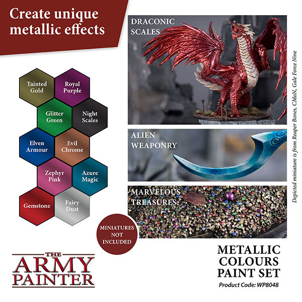 The Army Painter Warpaints: Metallics Colours Paint Set (10 colors)