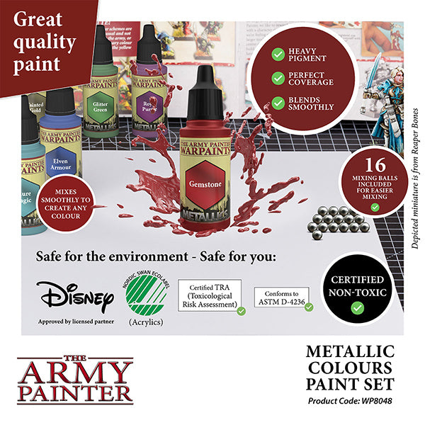 The Army Painter Warpaints: Metallics Colours Paint Set (10 colors)