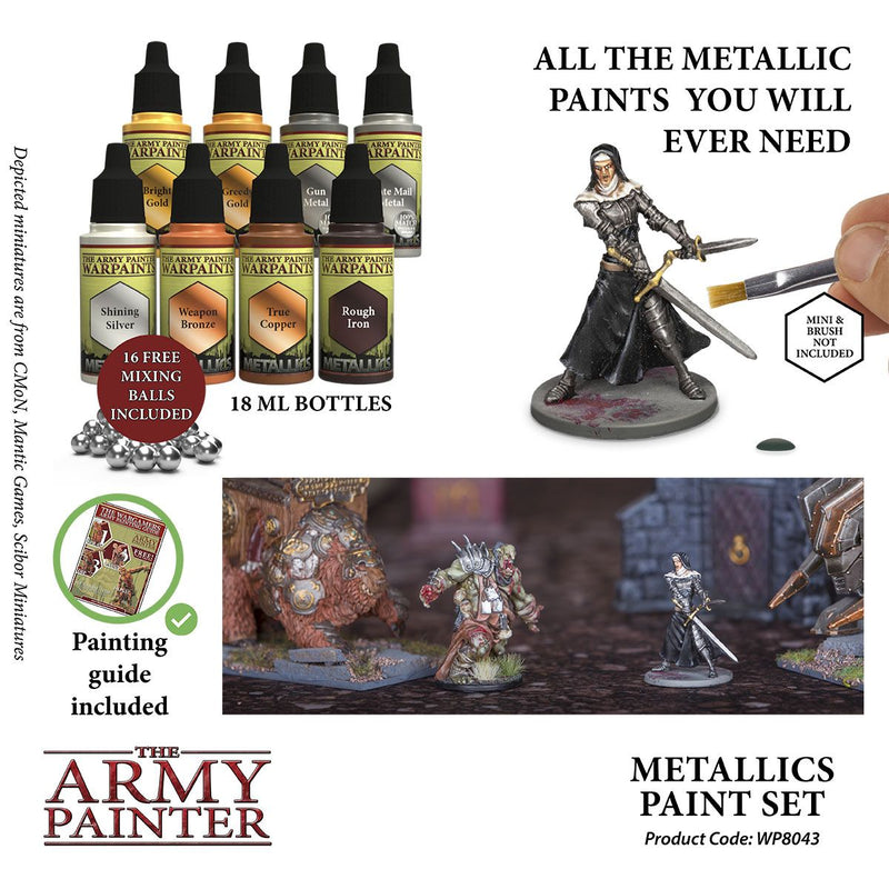 The Army Painter Warpaints: Metallics Paint Set (8 colors)
