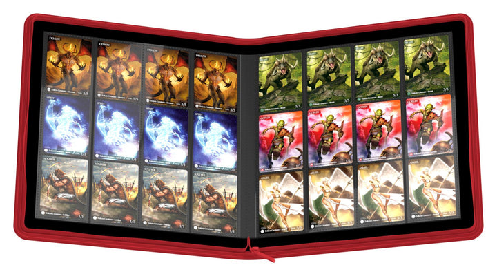 Ultimate Guard: 12-Pocket Quadrow Zipfolio Xenoskin - Red