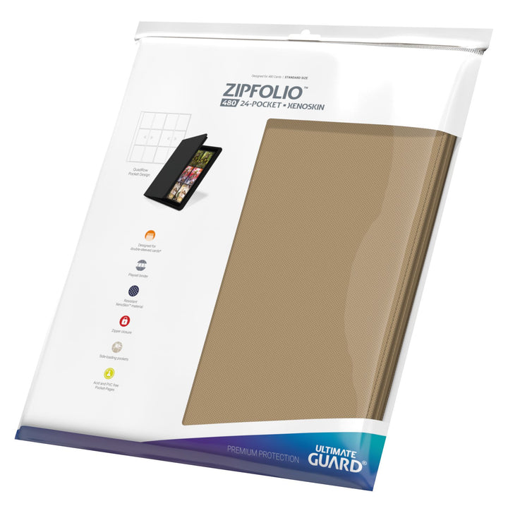 Ultimate Guard: 12-Pocket Quadrow Zipfolio Xenoskin - Sand