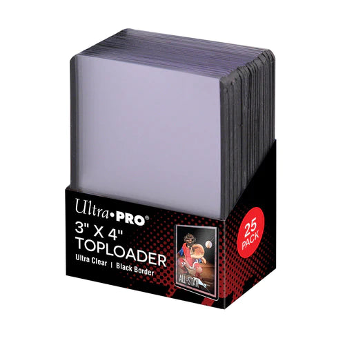 Ultra Pro: 3X4 Clear Regular Toploader - Black Border (25ct)