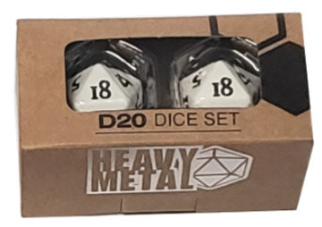 Ultra Pro Heavy Metal D20 Dice White (2)