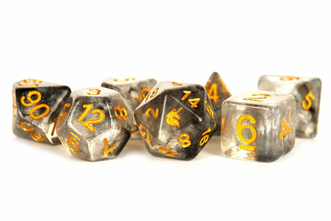 Metallic Dice Games - Unicorn Resin Polyhedral Dice Set: Rogue Rage