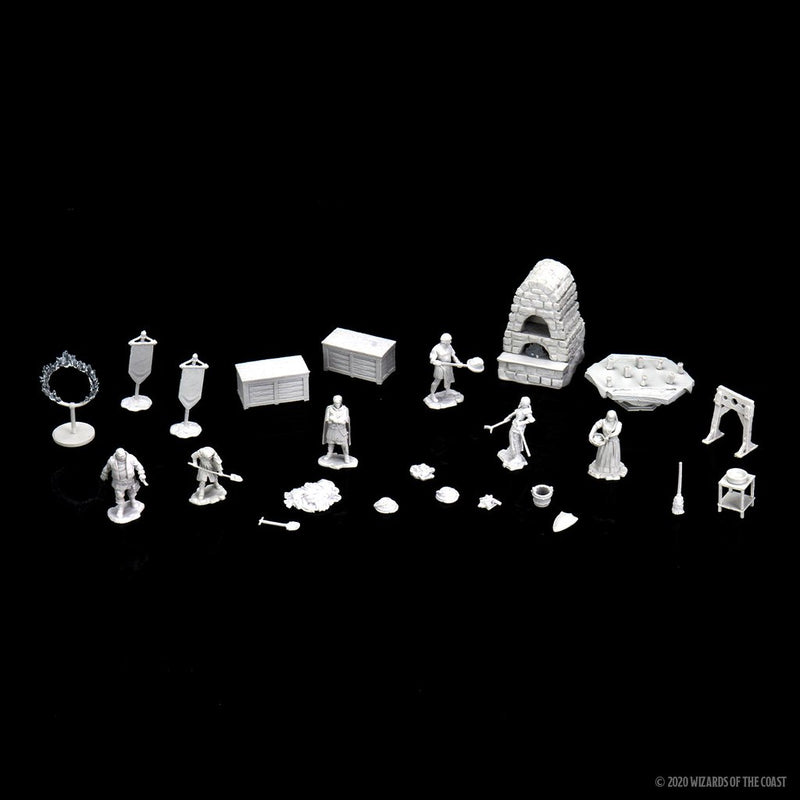 WizKids Deep Cuts Unpainted Miniatures W12 Castle - Kingdom Retainers