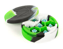 Metallic Dice Games-Silicone Round Dice Case: Green/Black/White