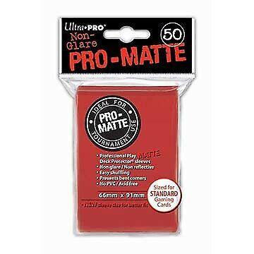 Ultra Pro Red Deck Protector Standard Size Sleeves Pro 50ct Pack - The Hobby Hub